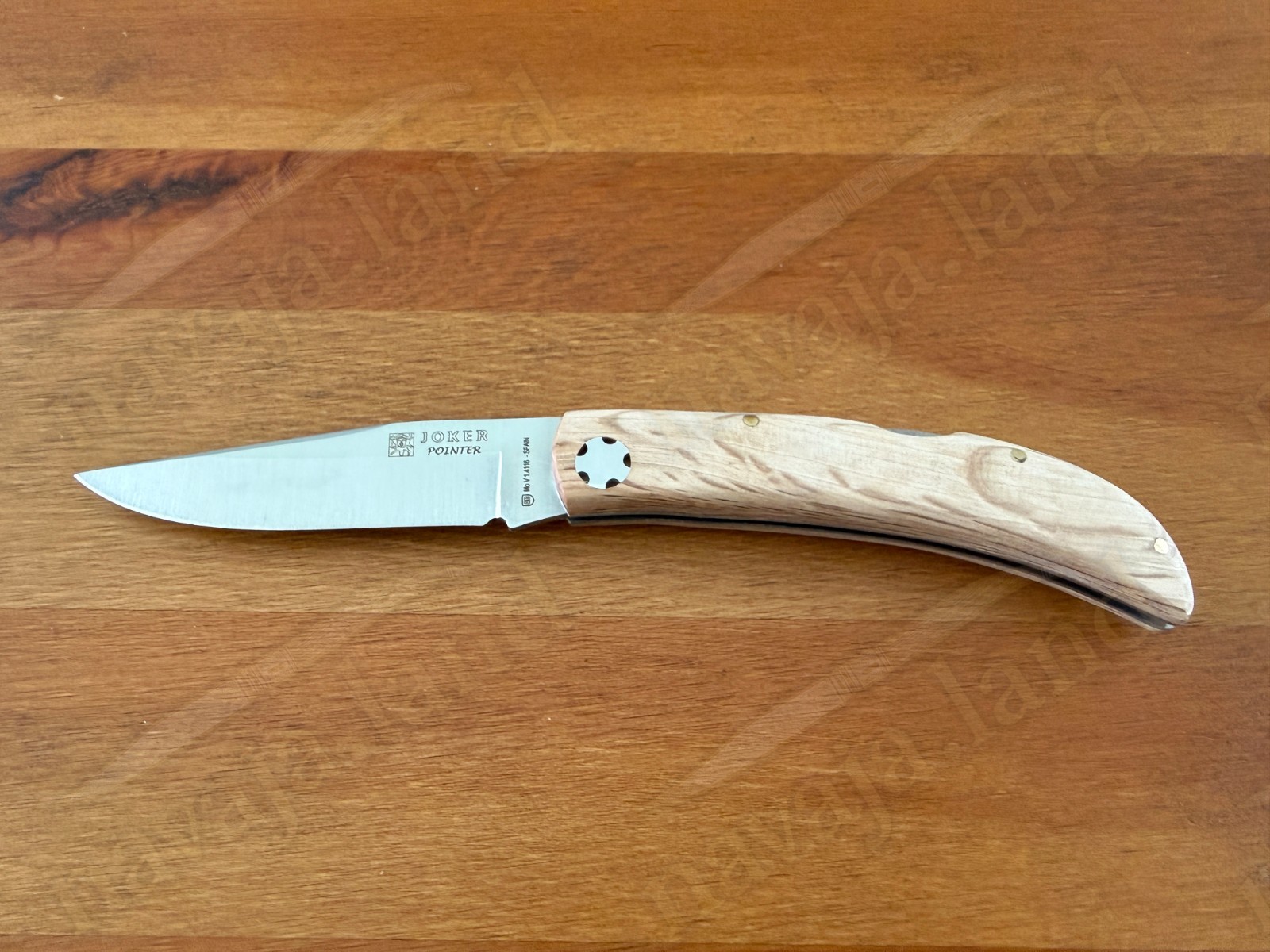 3.54” Joker Pointer Camping Folding Knife (Holm Oak Wood Handle) Made in Spain