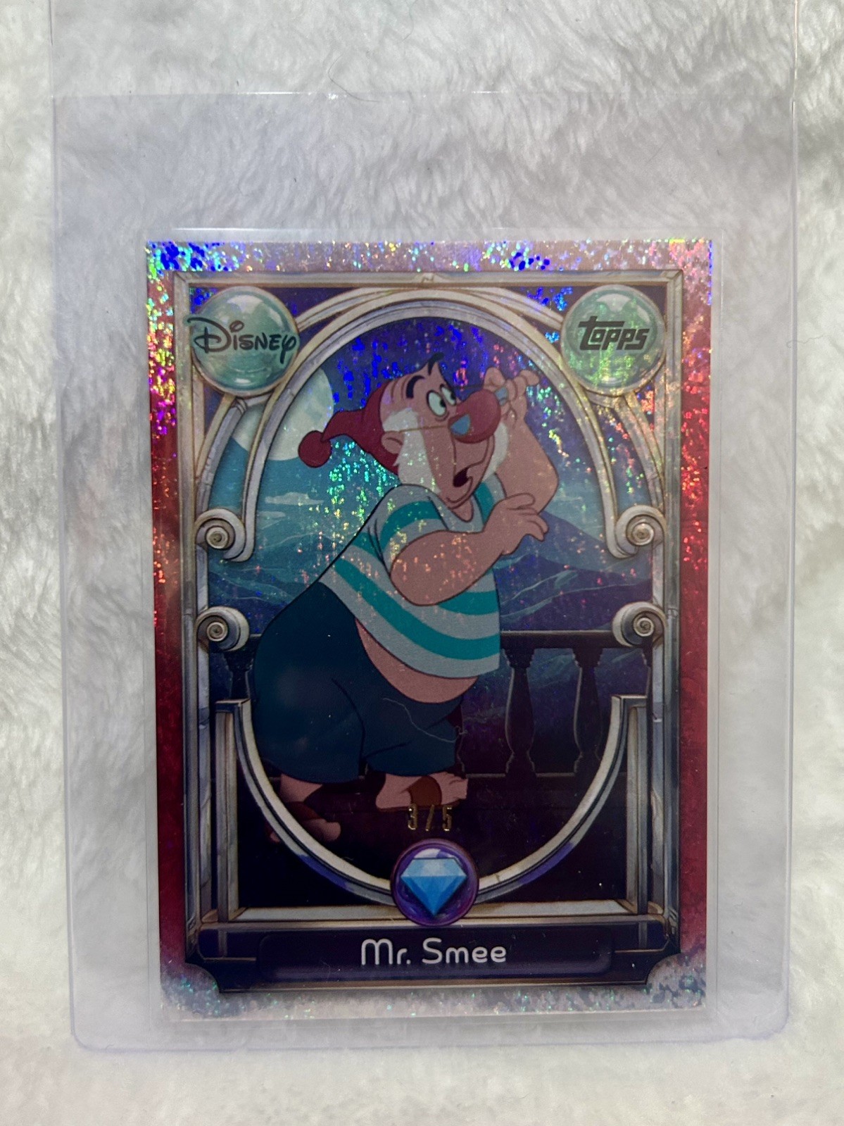2025 Topps Disney Wonder Mr. Smee Blue Gem Refractor #3/5 Peter Pan SSP