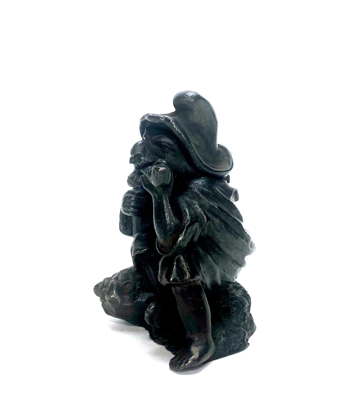 Vienna Bronze Casting Pipe Smoking Merchant Traveler Figure Match Holder