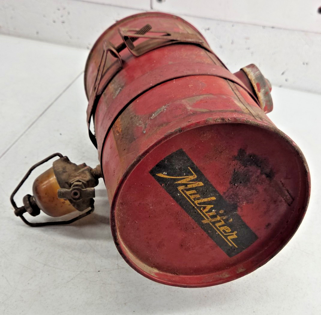 Vintage Mulsifier Garden Tractor Small Engine Metal Gas Tank Round Red Fuel Tank