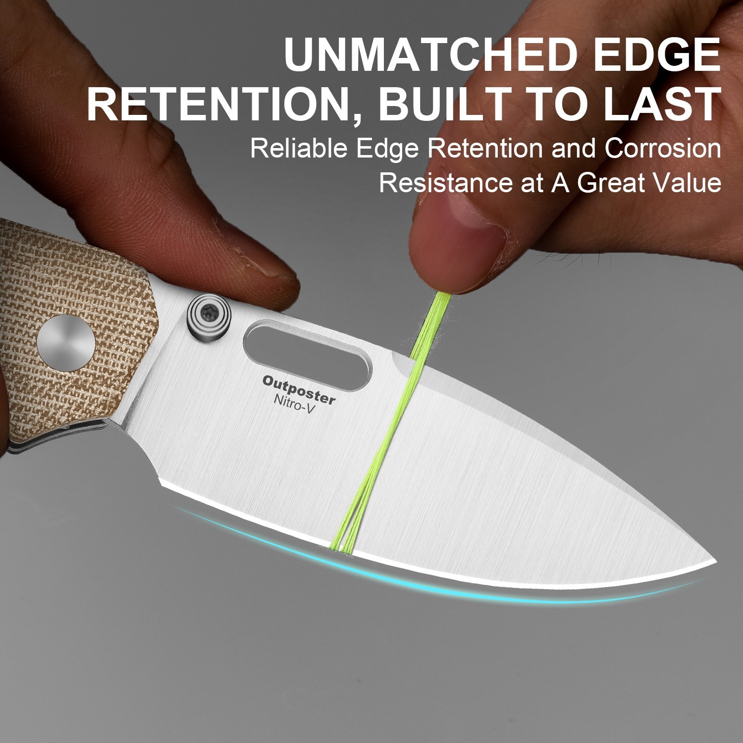 Kizer Outposter Folding Pocket Knife Nitro-V Blade Micarta Handle V3802BDA1