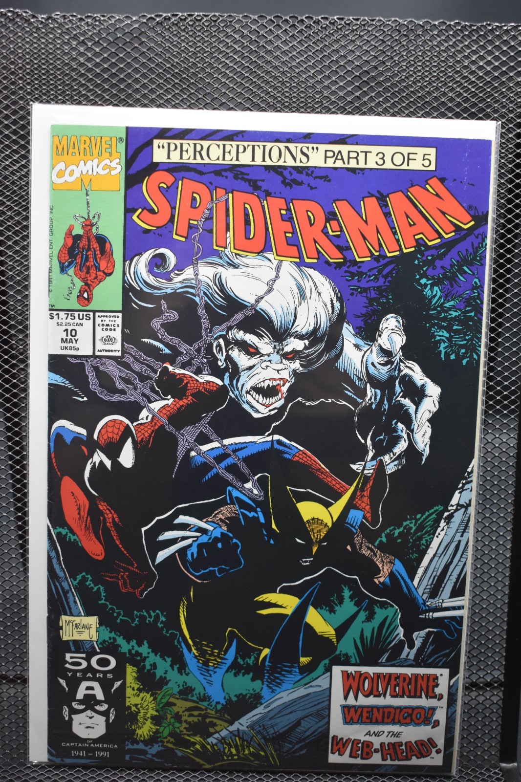 Spider-Man #10 Marvel 1991 Todd McFarlane Wolverine Wendigo Perceptions 9.0