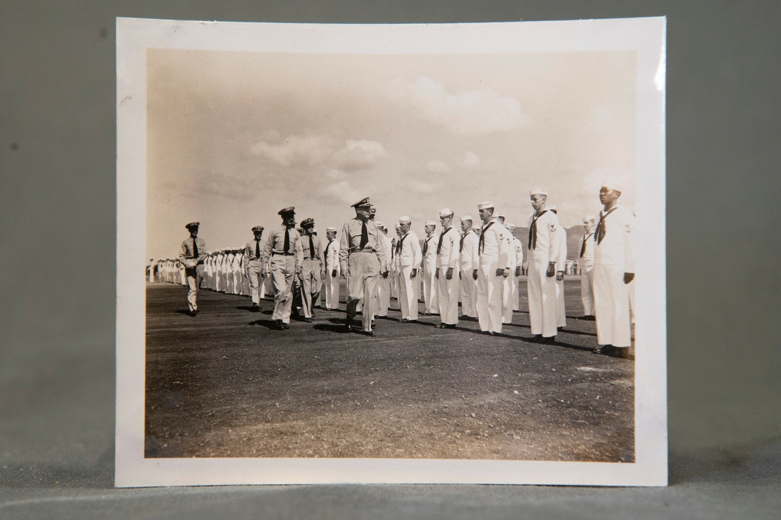 Capt Griffin NAVY Soldiers Formation Inspection, Pearl Harbor Military Base 40’s