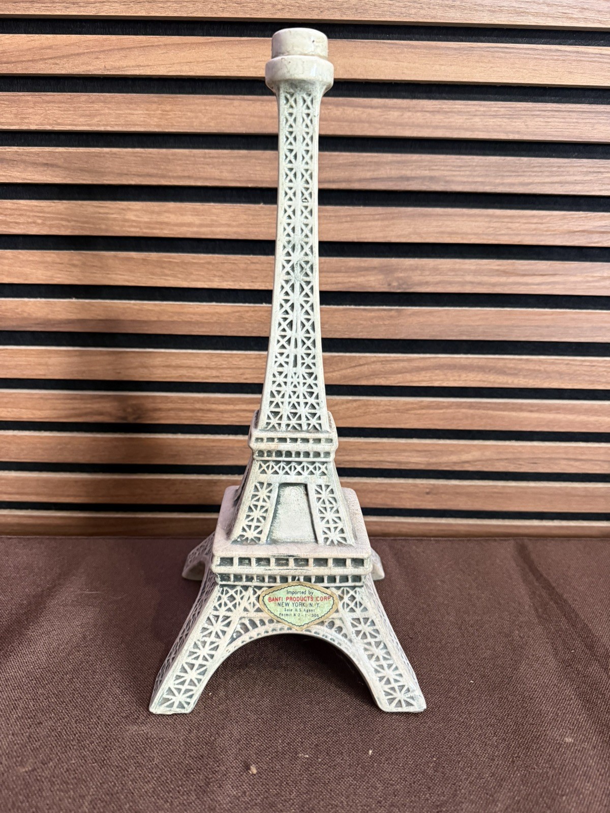 Vintage Ceramic Decanter Fragonard Paris Eiffel Tower Bottle Déposé France