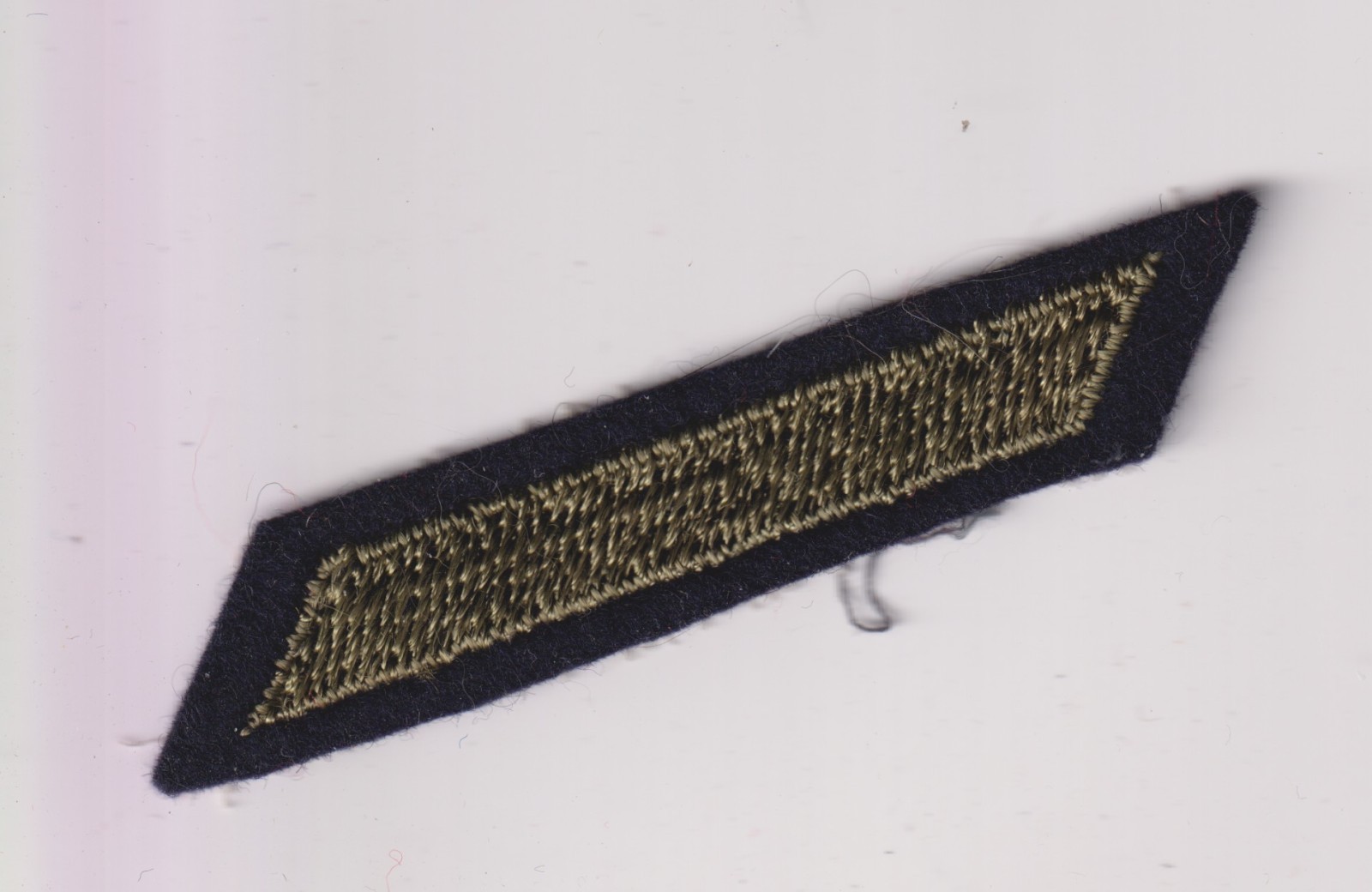 1 service stripe (3 years service) green on black wool WWII US Army USAAF