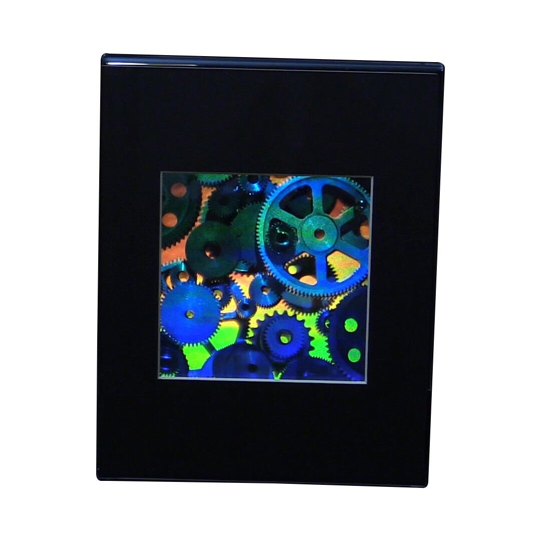 3D GEARS Hologram Picture DESK STAND, Collectible EMBOSSED Type Film