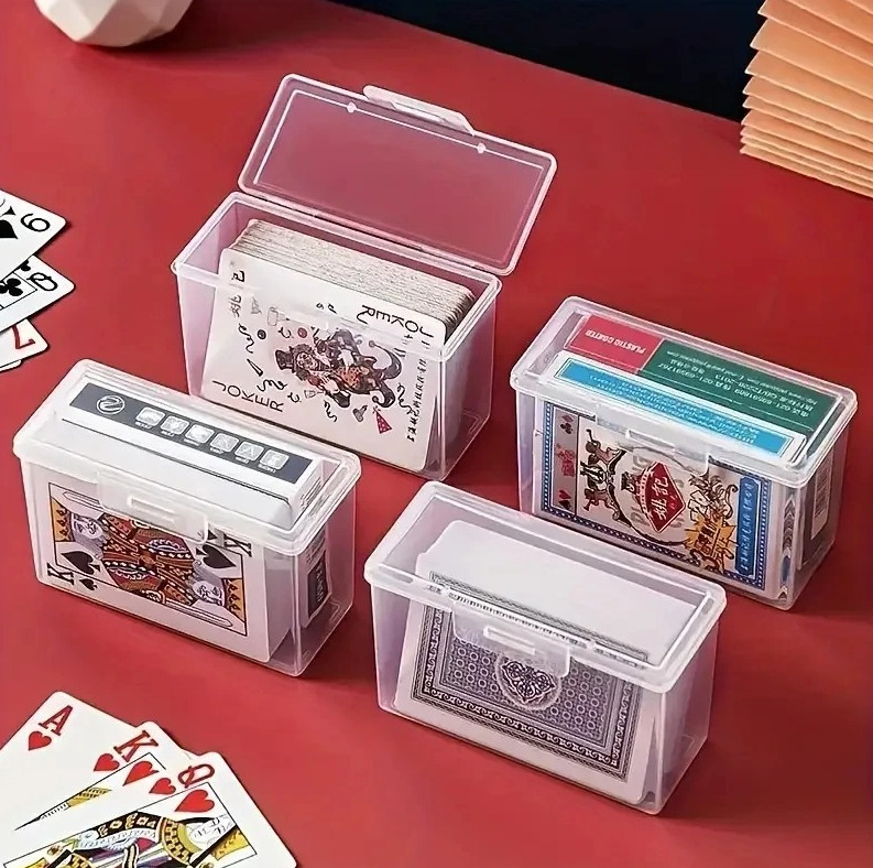 3pcs Clear Playing Card Storage Box Transparent Deck Case Holder – NEW