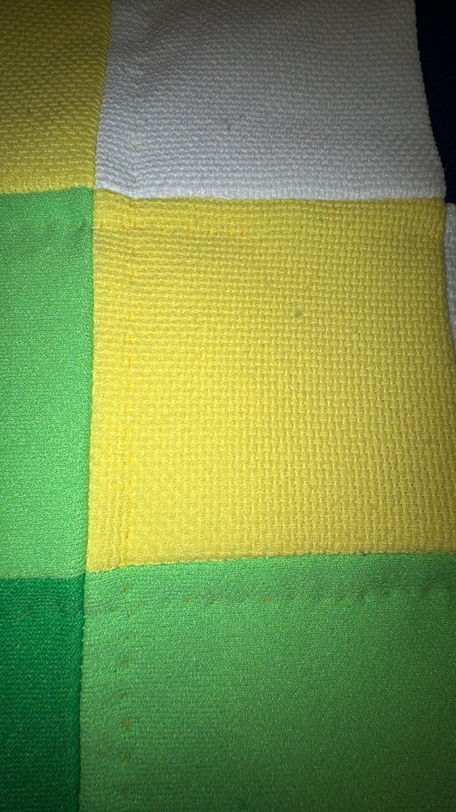Vtg 70s Handmade Hand Stitched Funky Hippie Poly Patchwork Queen Quilt 99” x 81”