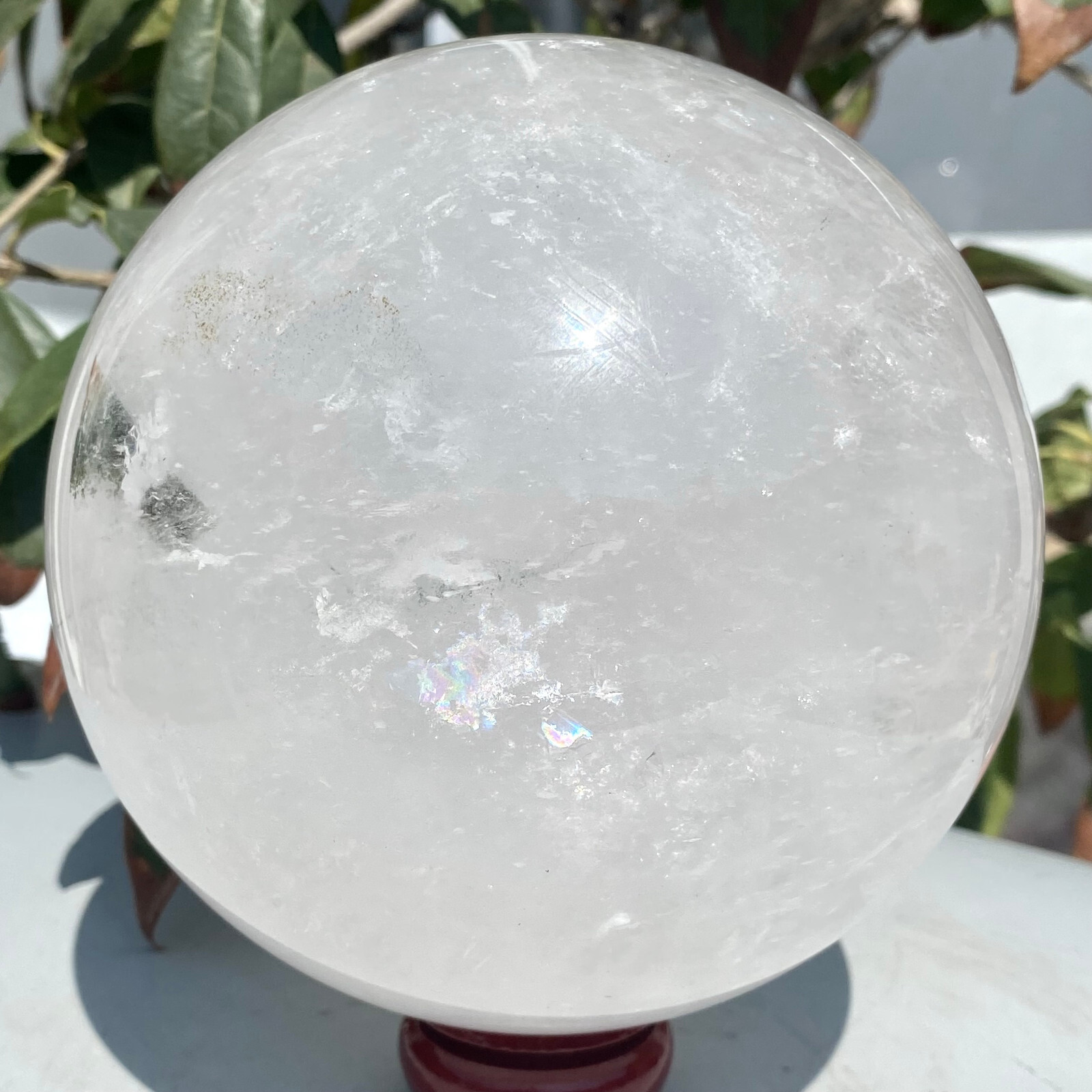 6.85LB Natural white crystal transparent quartz crystal ball repair