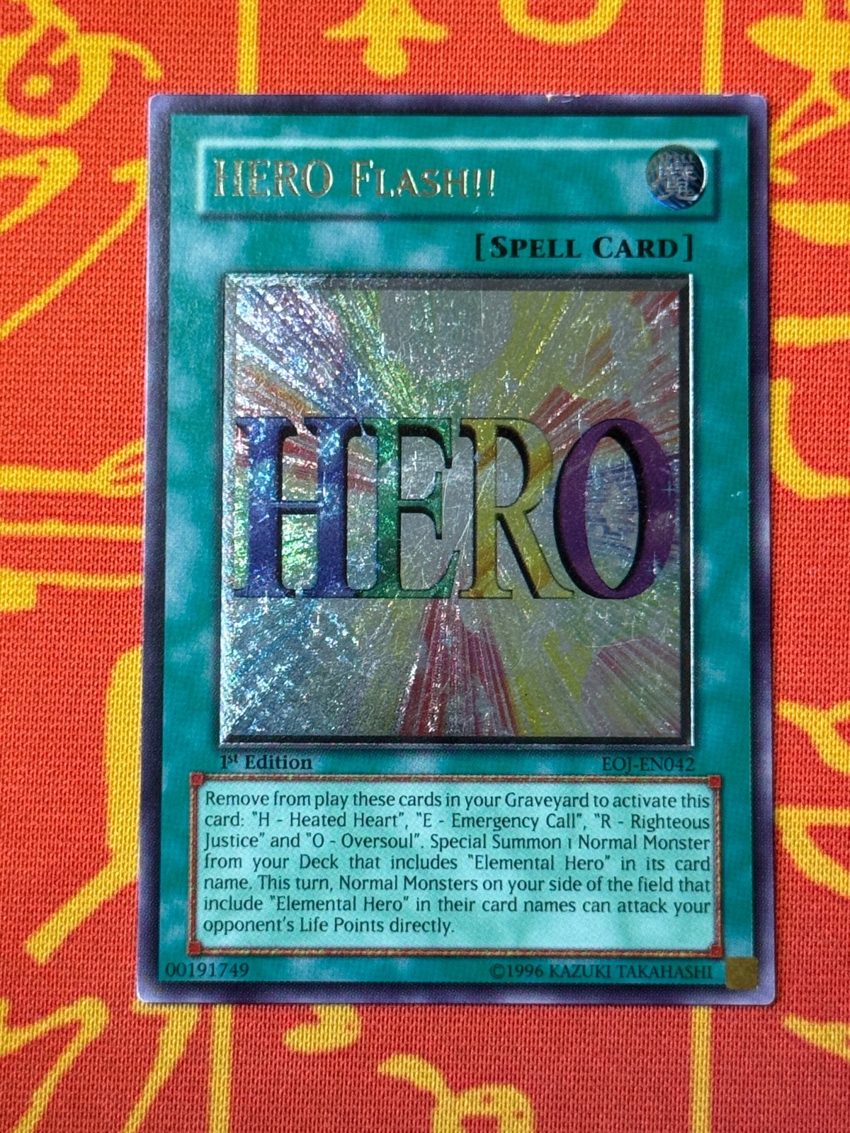 YUGIOH HERO FLASH!! ULTIMATE RARE 1ST EDITION LIGHT PLAY EOJ-EN042