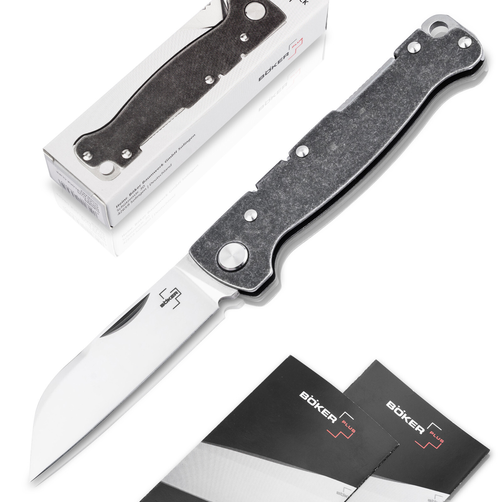 Boker Plus Atlas Backlock Sheepfoot Pocket Knife 2.68″ D2 Blade Steel ✔️ 01BO867