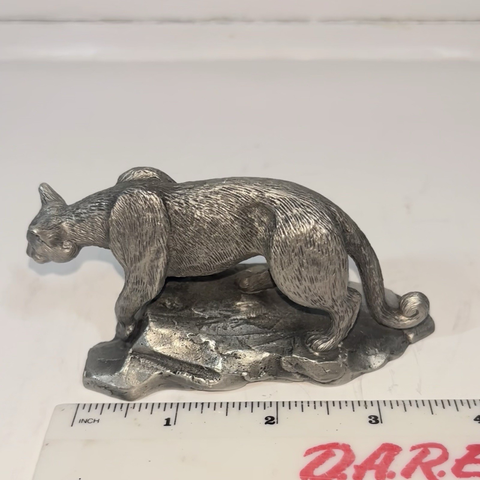 Vintage Solid Hudson Pewter Limited Edition Cougar (Mountain Lion) figurine #786