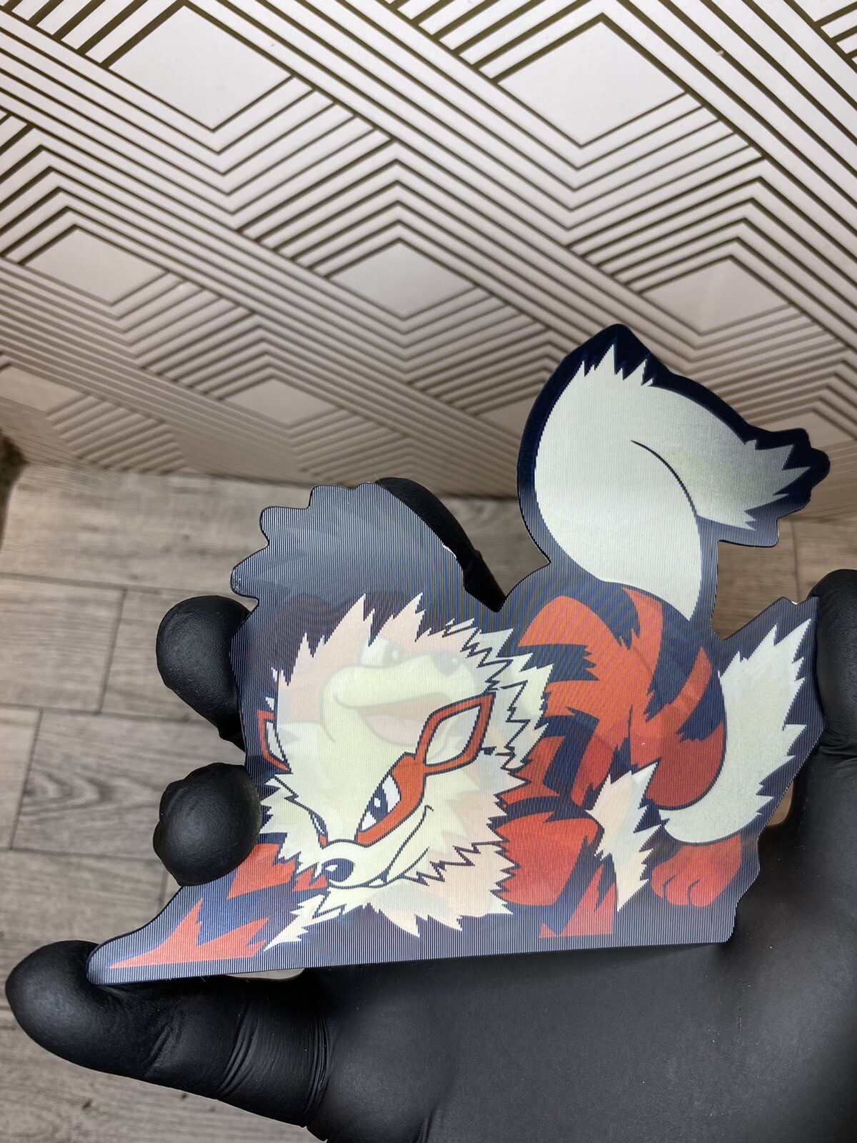 Pokemon Arcanine Growlithe 3D Lenticular Motion Sticker Car Decal Peeker Laptop