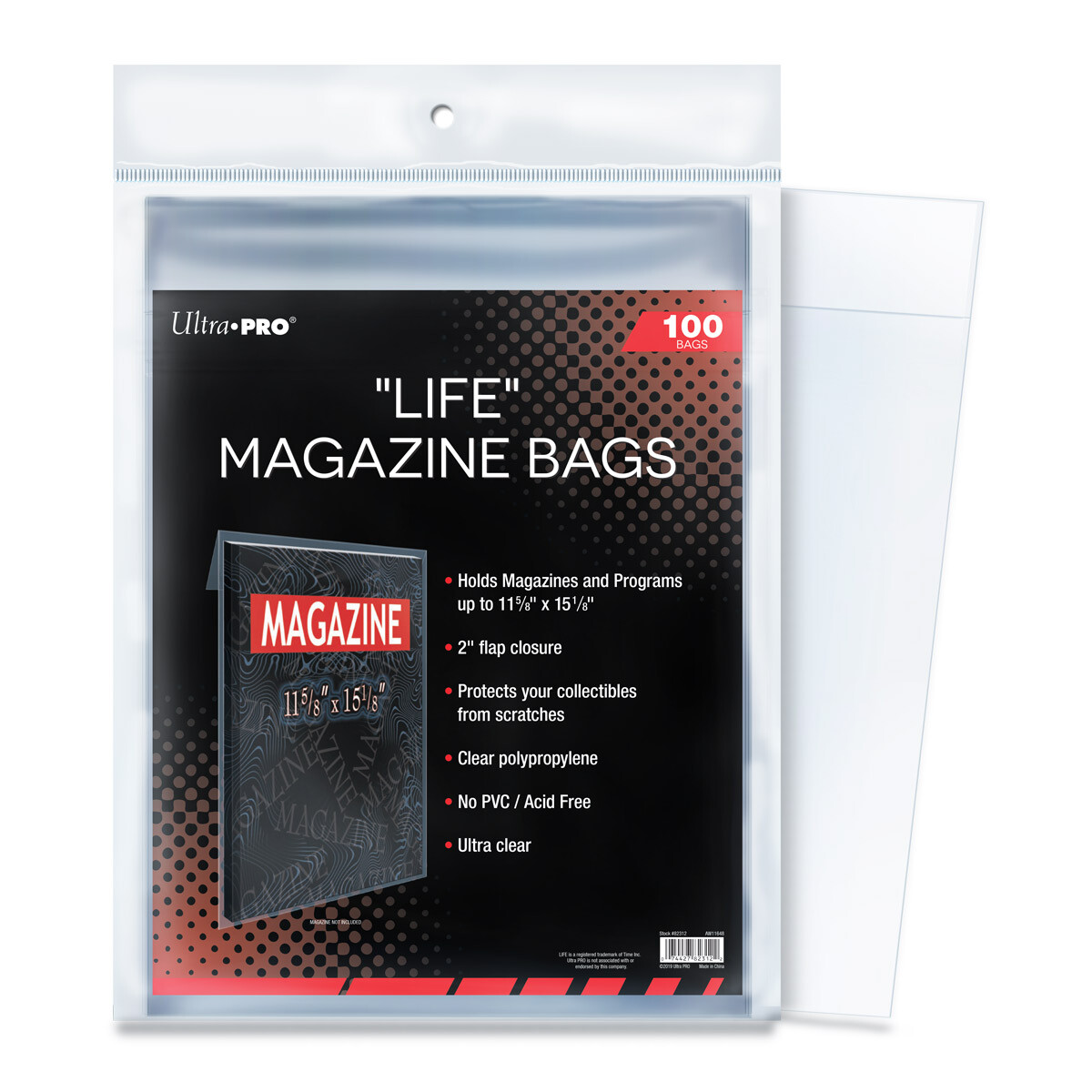 (100) Ultra Pro Life Magazine Storage Bags Or Program Sleeves 11 1/8″ x 15 1/8″