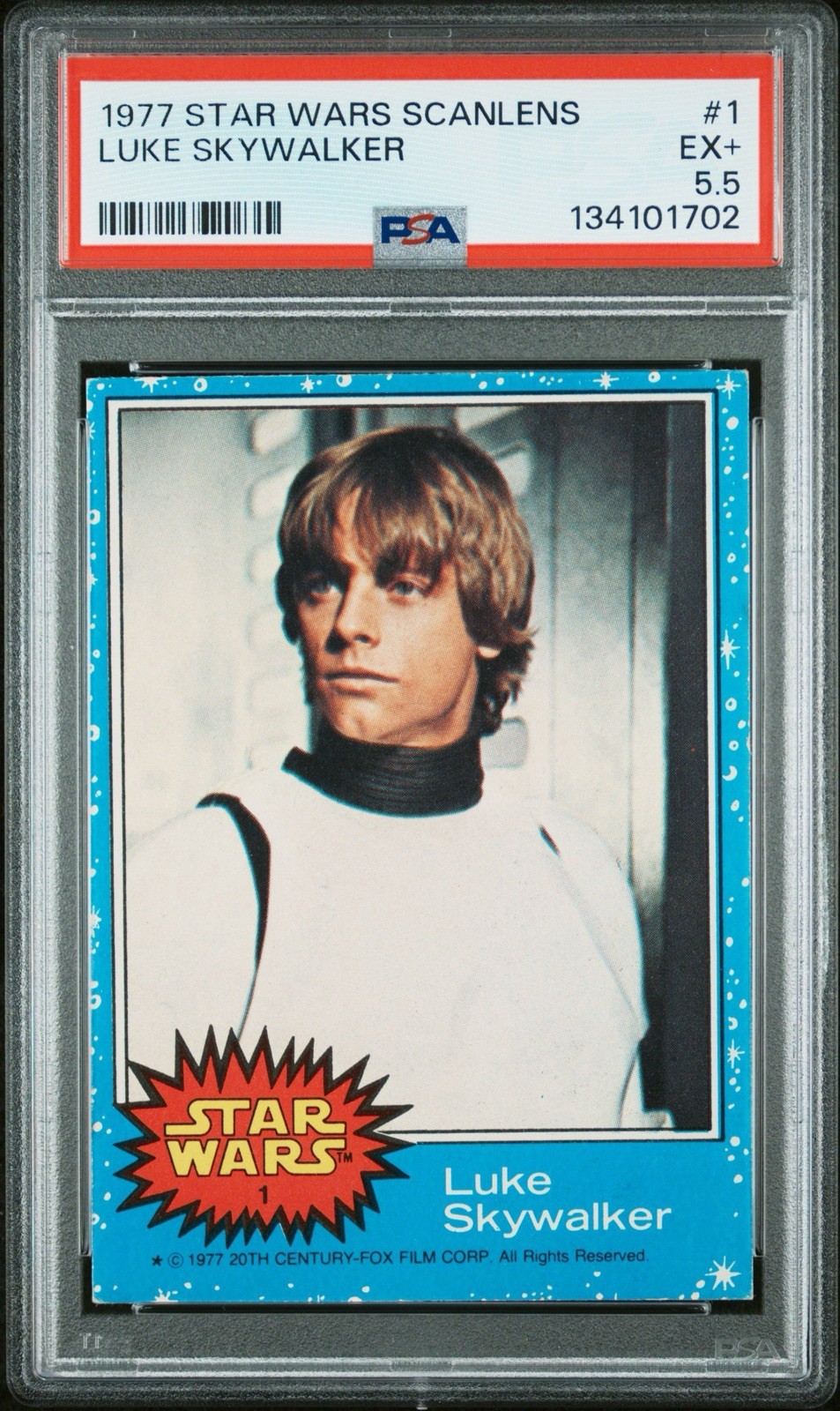 1977 STAR WARS SCANLENS #1 LUKE SKYWALKER ROOKIE PSA GRADED VERY RARE!!!