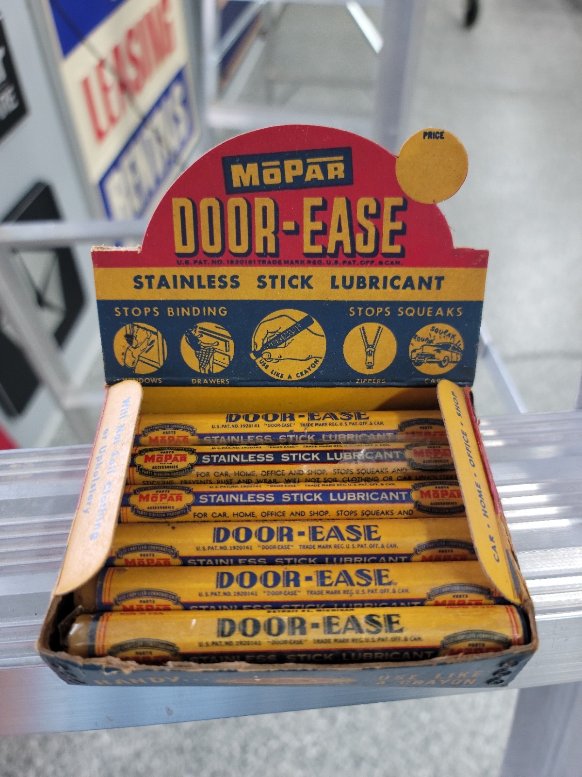 Vintage MOPAR Chrysler Door Ease Stainless Stick Lubricant FULL BOX!