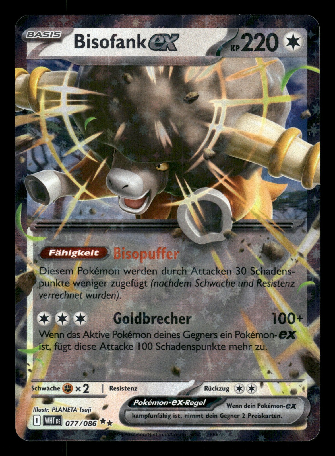 GERMAN Bisofank-ex 077 Holo White Flames PLANETA Tsuji Pokemon Card