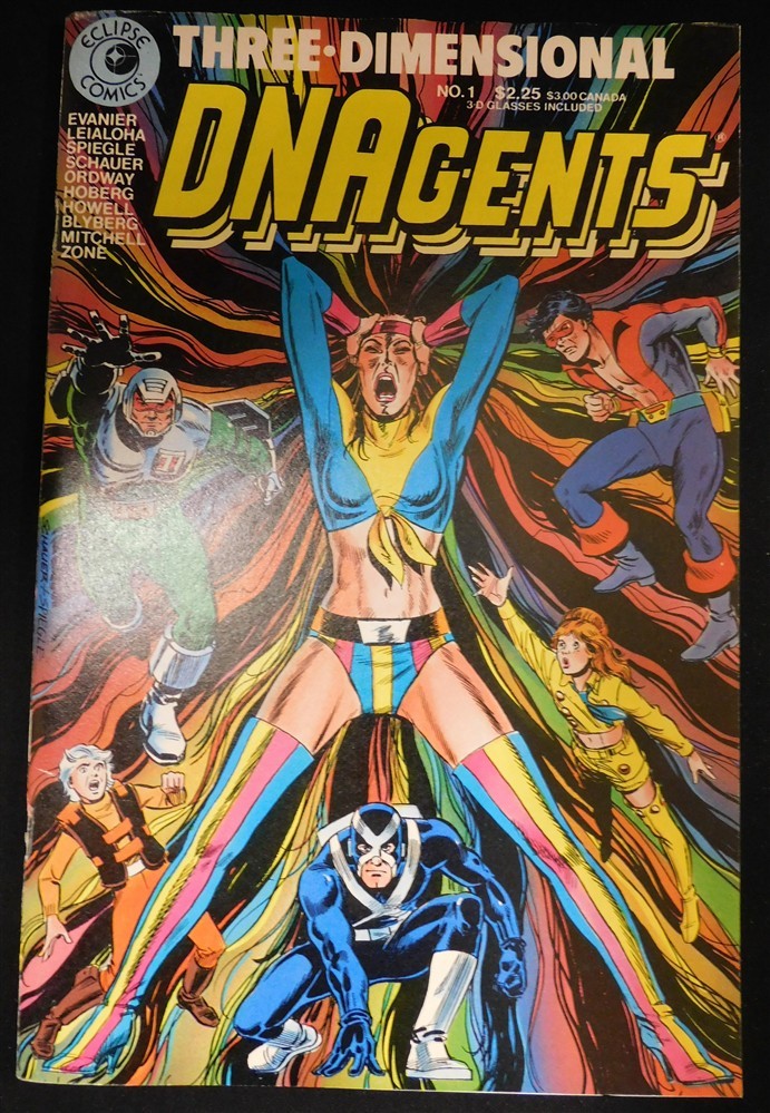 THREE DIMENSIONAL DNAGENTS 1 ECLIPSE COMIC 2-D LIMITED SIGNED #52 YRONWODE 1986