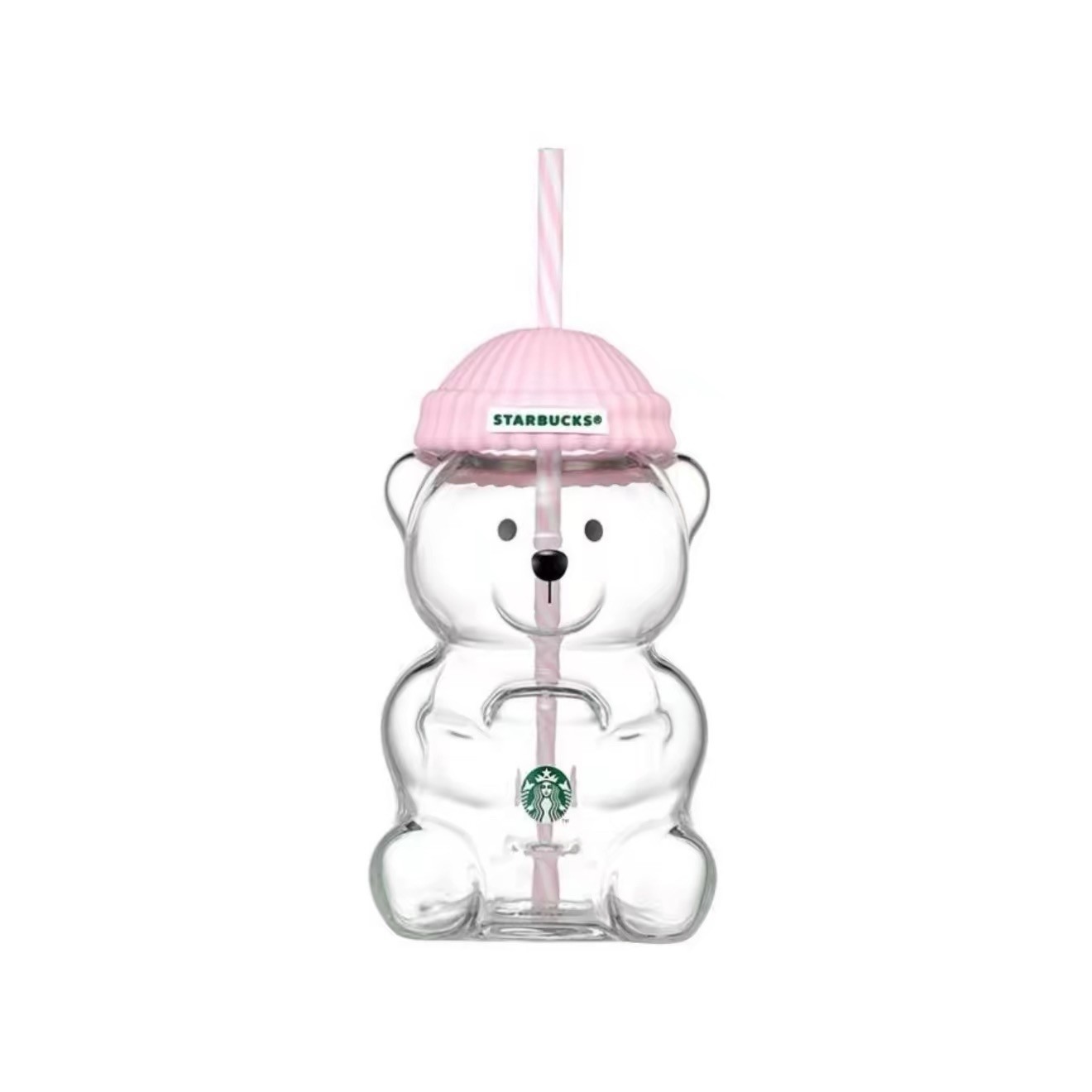 2026 Korea Starbucks Bearista Bear sakura pink Glass Tumbler Cold Cup 20oz Gifts