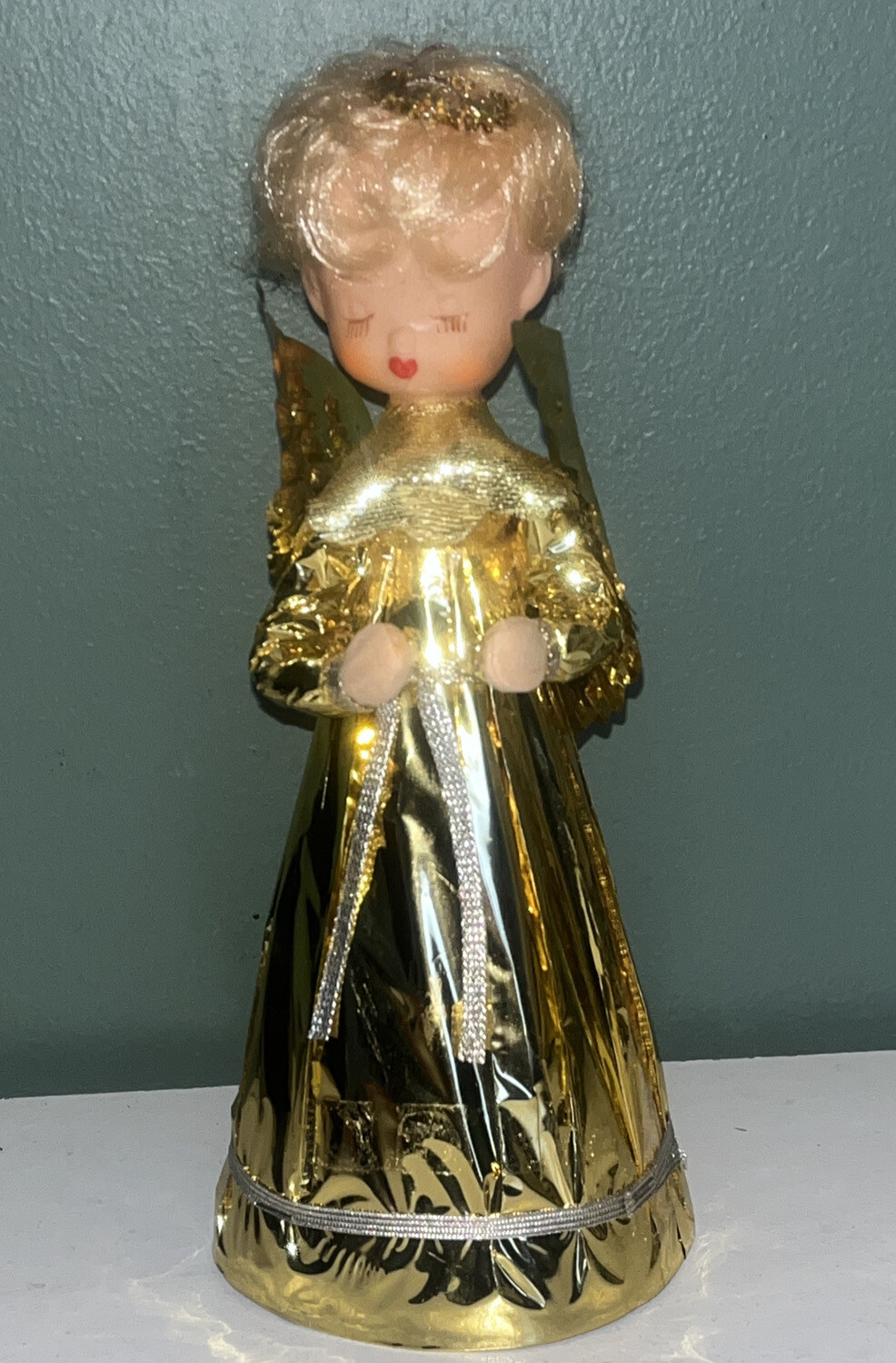 Christmas Angel MCM Cardboard Gold Foil 9″ Made in Japan