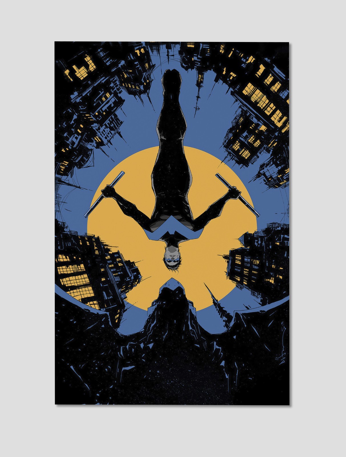 Nightwing Gotham City Premium Giclee Print 11″ x 17″ DC Comics Wall Art