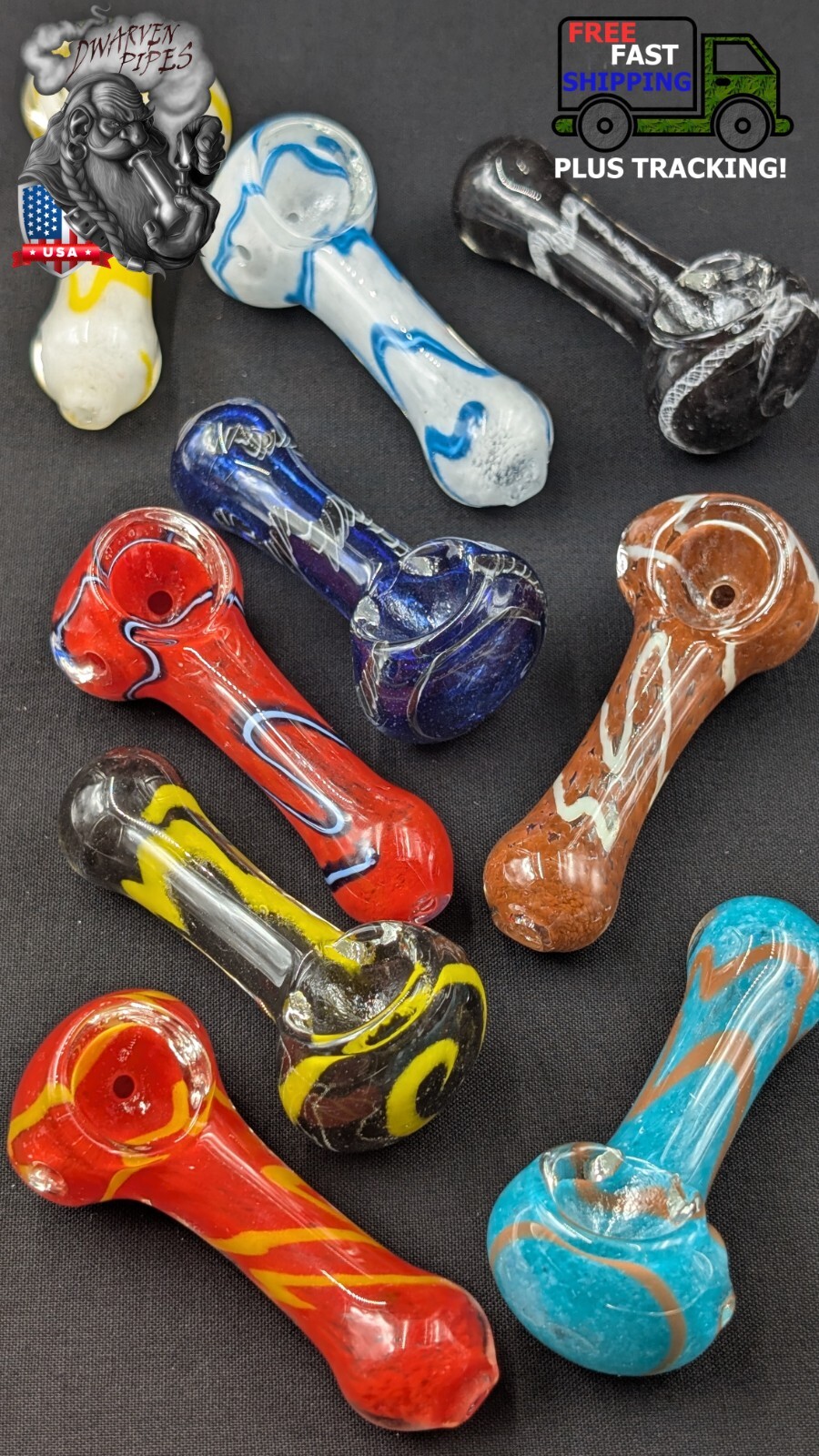 2x – 2.5″ Glass Spoon Hand Pipes Tobacco Bowls – Assorted Colors 002