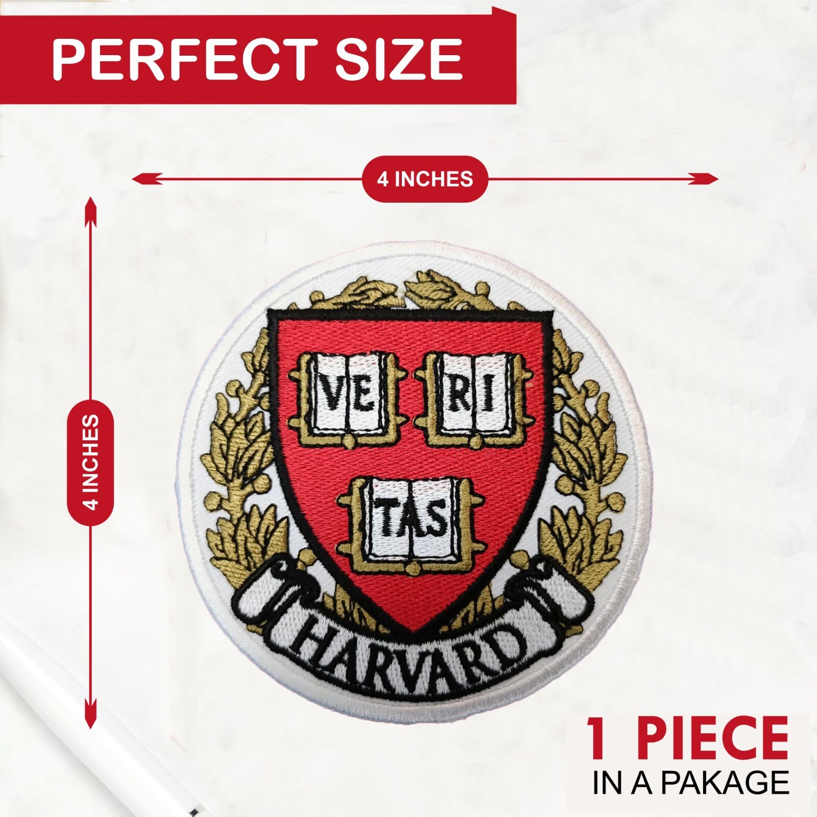 University Of Harvard Logo Iron On Patch – Sew Patch – Embroidered Patch 4″x4″