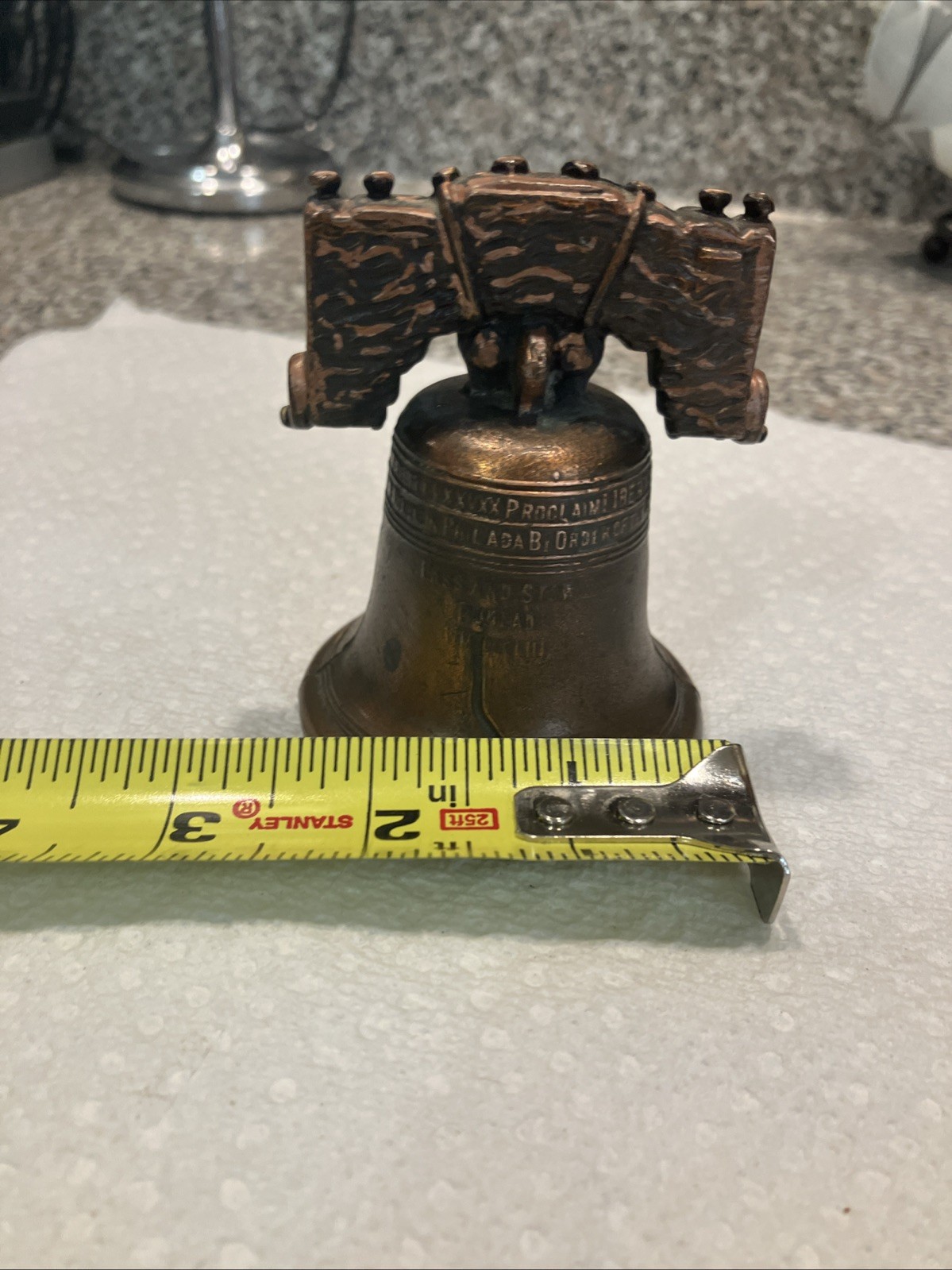 Vintage 1980-2000 U.S Liberty Bell Brass Hand Bell Tabletop Art Decor History