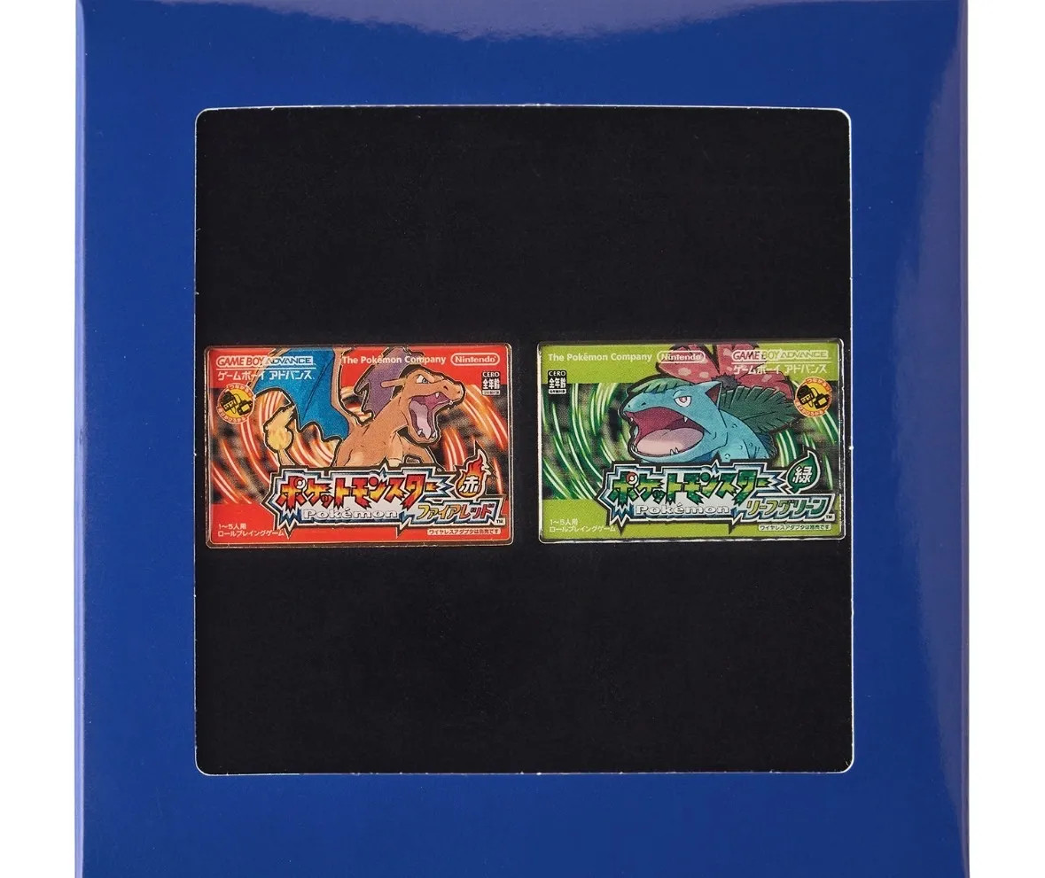 Pokemon Center Package Pins FireRed LeafGreen GBA Box Art Pin Set From Japan