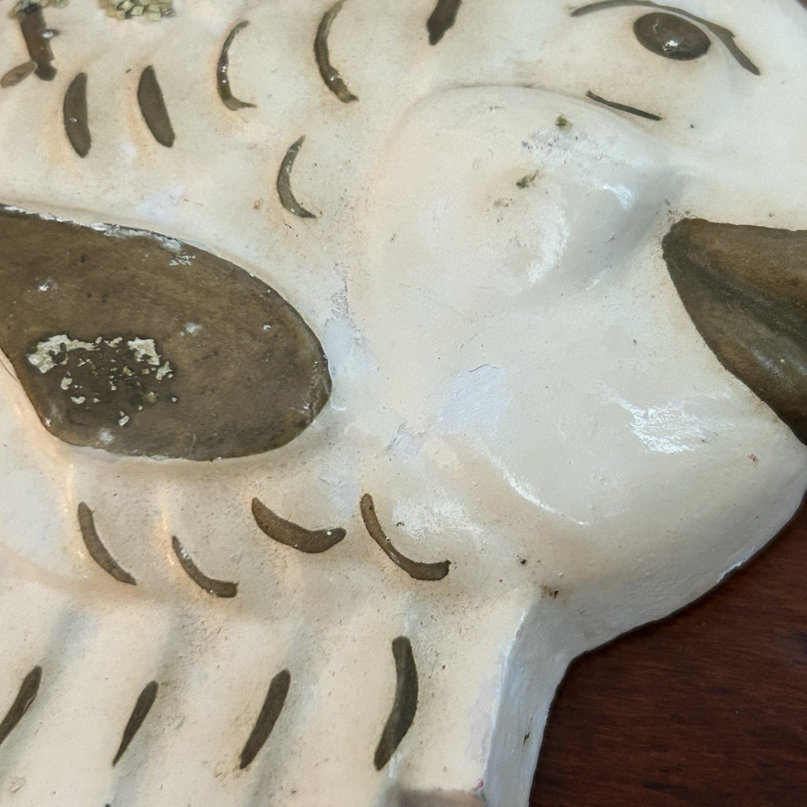 VTG 1954 Miller Studios Kissing Fish Set Chalkware Mid Century Modern 50s White