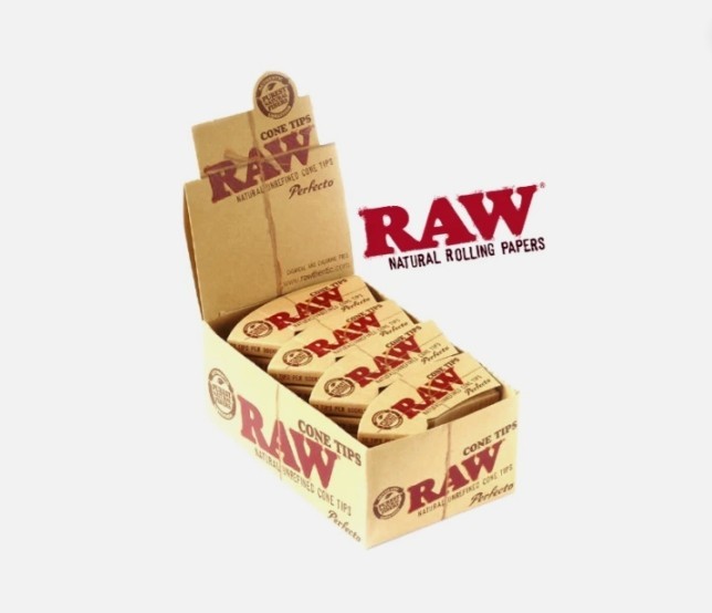 Raw Natural Unrefined Cone Tips Paper Perfecto Booklet 24 Pack of 32 tips