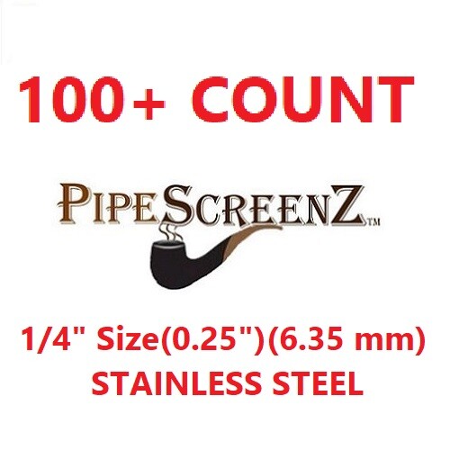 NEW SIZE! 100+ Count 1/4″ Size(0.25″)(6.35 mm) STAINLESS STEEL PIPE SCREENS mesh