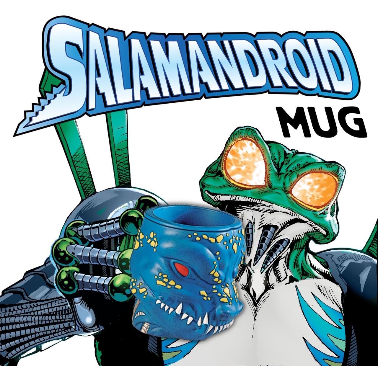 SALAMANDROID MEGA-MUG! 16 oz! eBay exclusive! ALL CAPS COMICS!