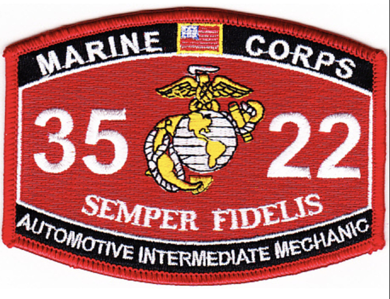 MARINE CORPS MOS 3522 AUTOMOTIVE INTERMEDIATE MECHANIC EGA EMBROIDERED PATCH