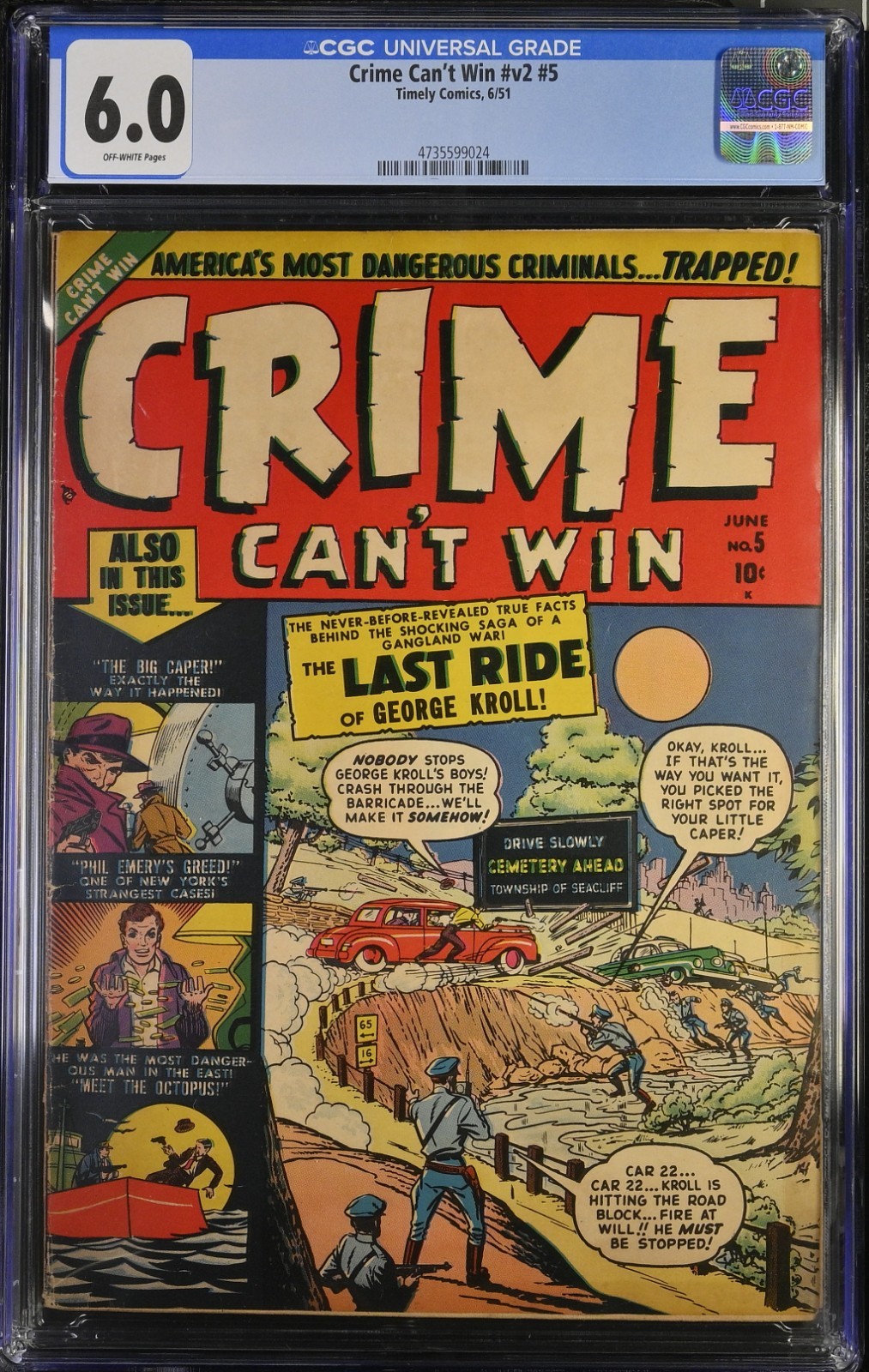 Crime Can’t Win v2 #5 CGC 6.0 Timely Comics