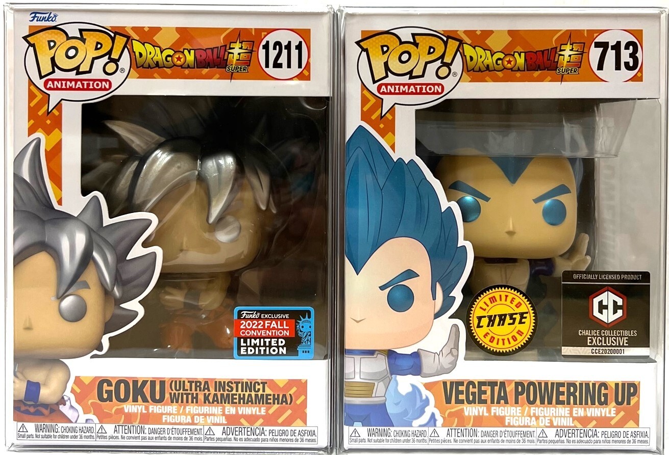 Funko Pop! Chalice Exclusive DBS VEGETA PU CHASE & GOKU NYCC 2022 #1211 Set of 2
