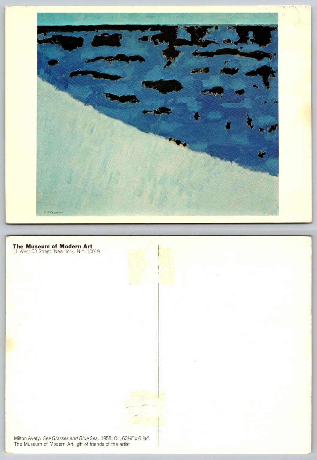 Milton Avery Sea Grasses Blue Sea MoMA Art Postcard 1958 Painting