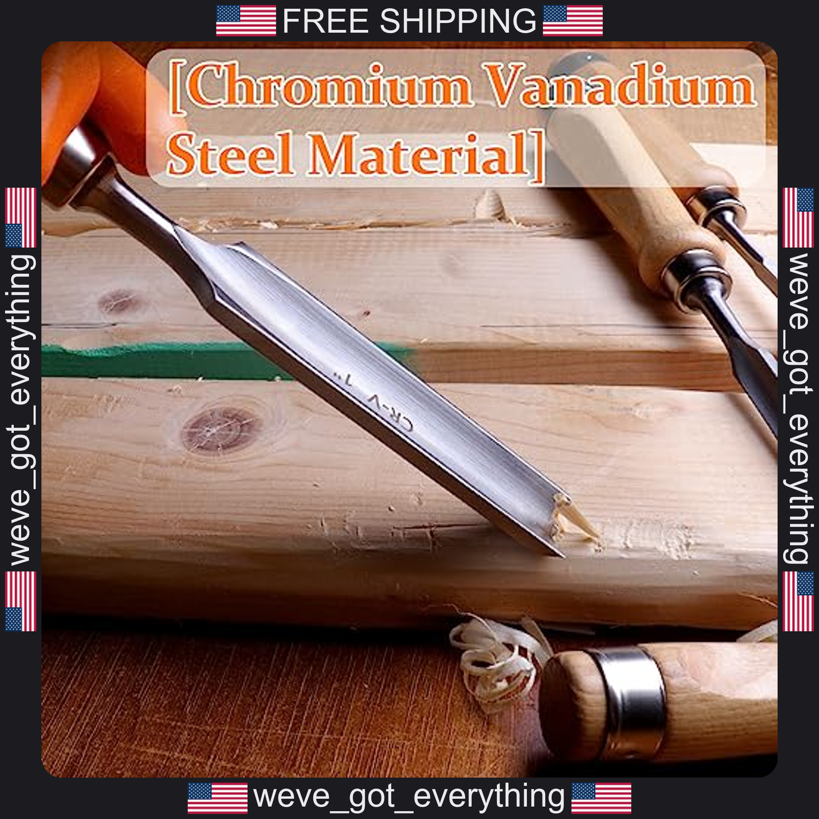 1-Inch Semi-Circular Wood Chisel Chrome Vanadium Steel Ergonomic Handle