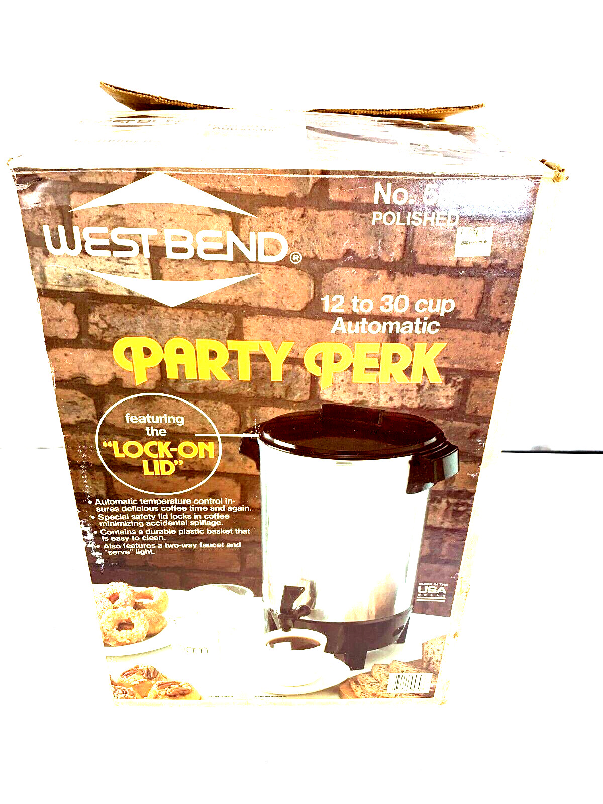 Vintage 1985 West Bend 58030 Party Perk Coffee Percolator Dispenser 12-30 Cups