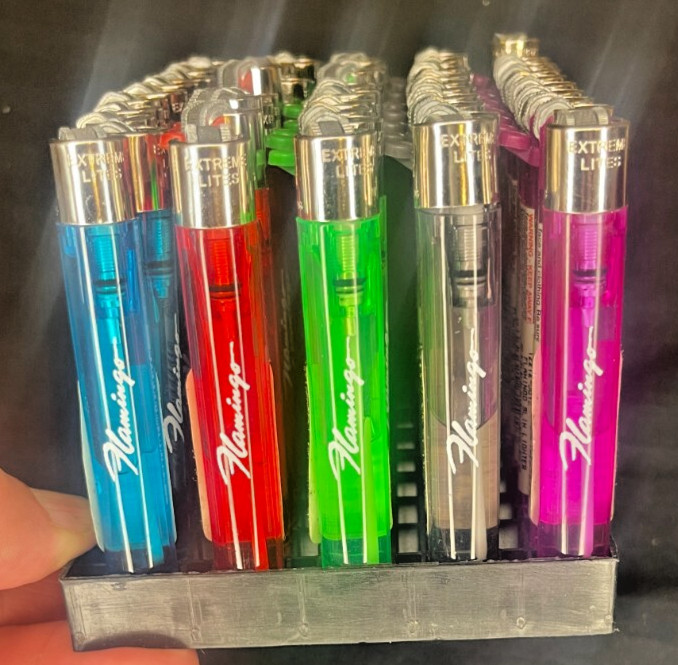 Flamingo Casino Slim Line Lighters Low Flame Half Full (50) Display
