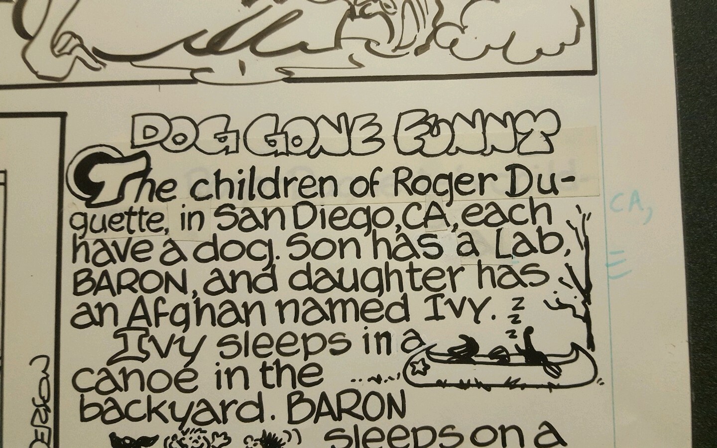 Marmaduke Original Comic Strip Art Signed Brad Anderson! Oversized!
