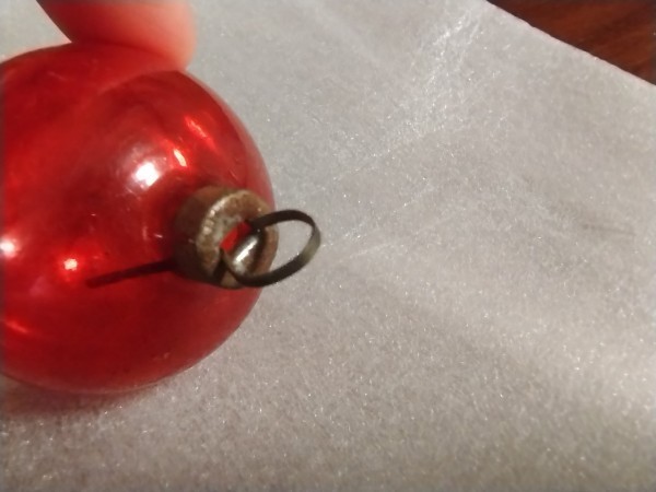 Vintage red glass ornament set of 3