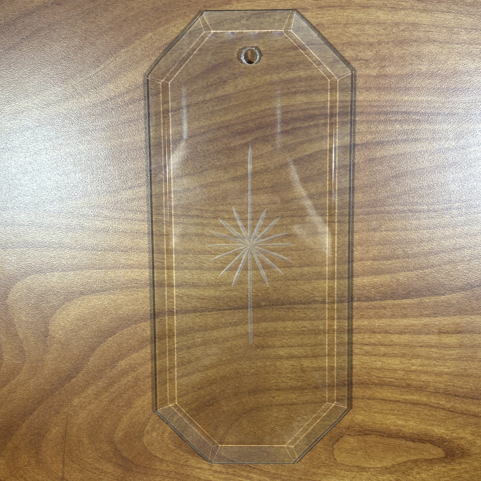 Beveled Octagon Glass Chandelier Replacement Panel Starburst Star 8 x 3.5 Flat