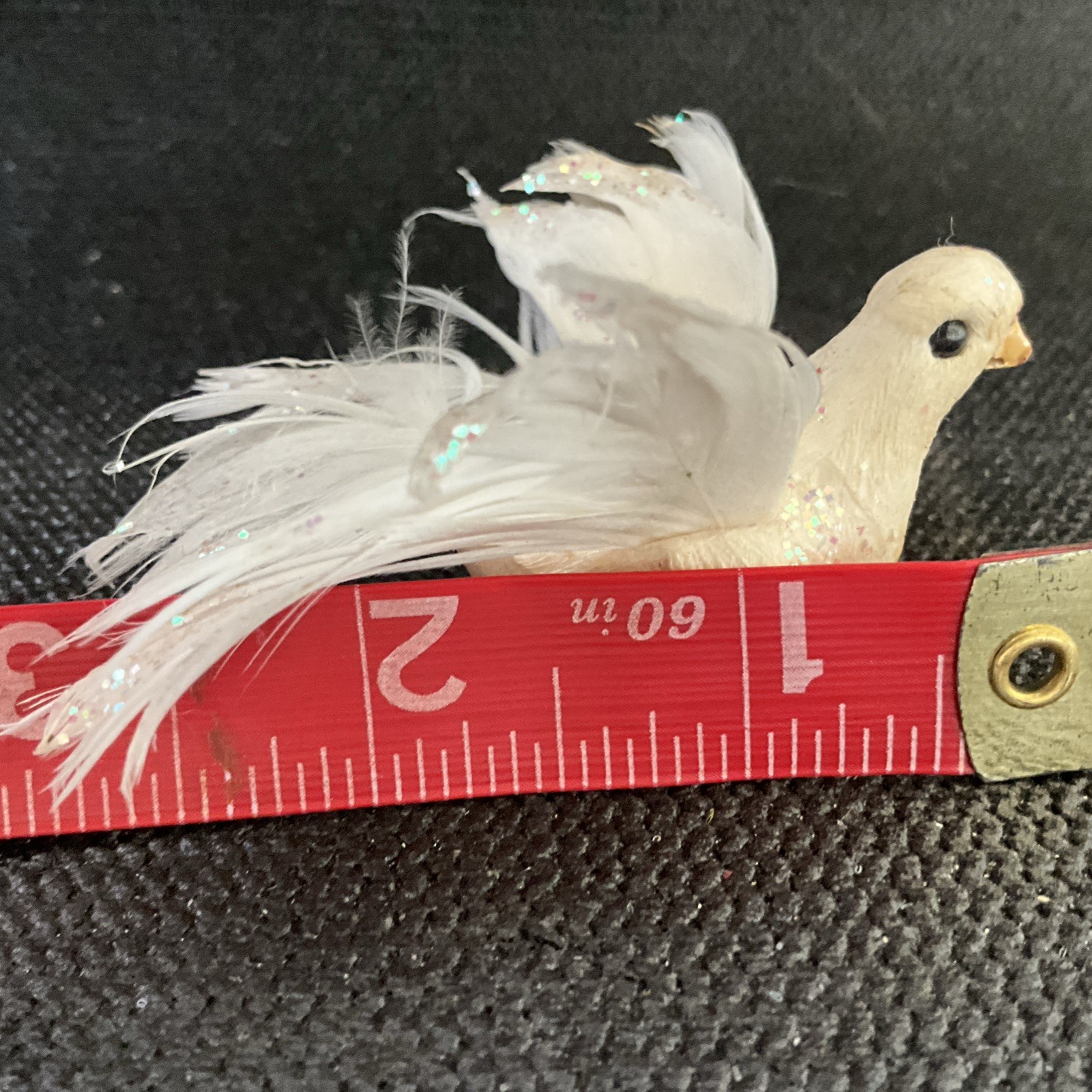 White glitter Bird ornament