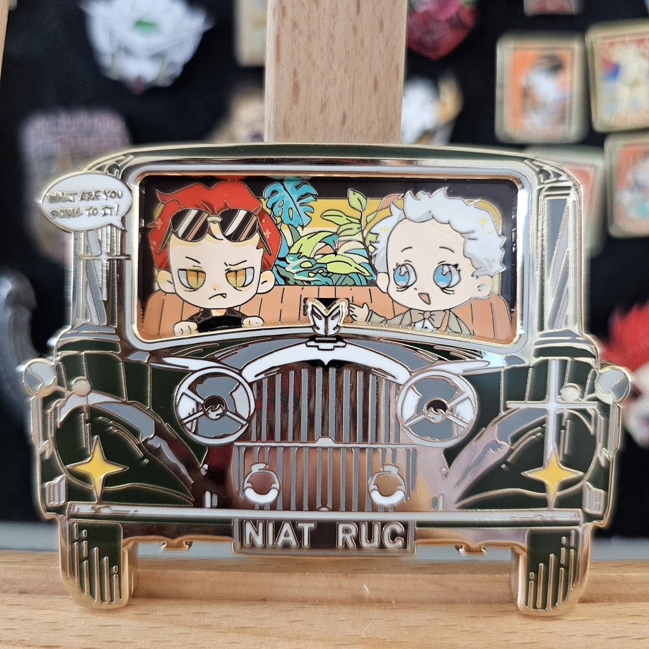 Good Omens Crowley Michael Sheen Angel Devil Double-layer Metal Enamel Pin Badge