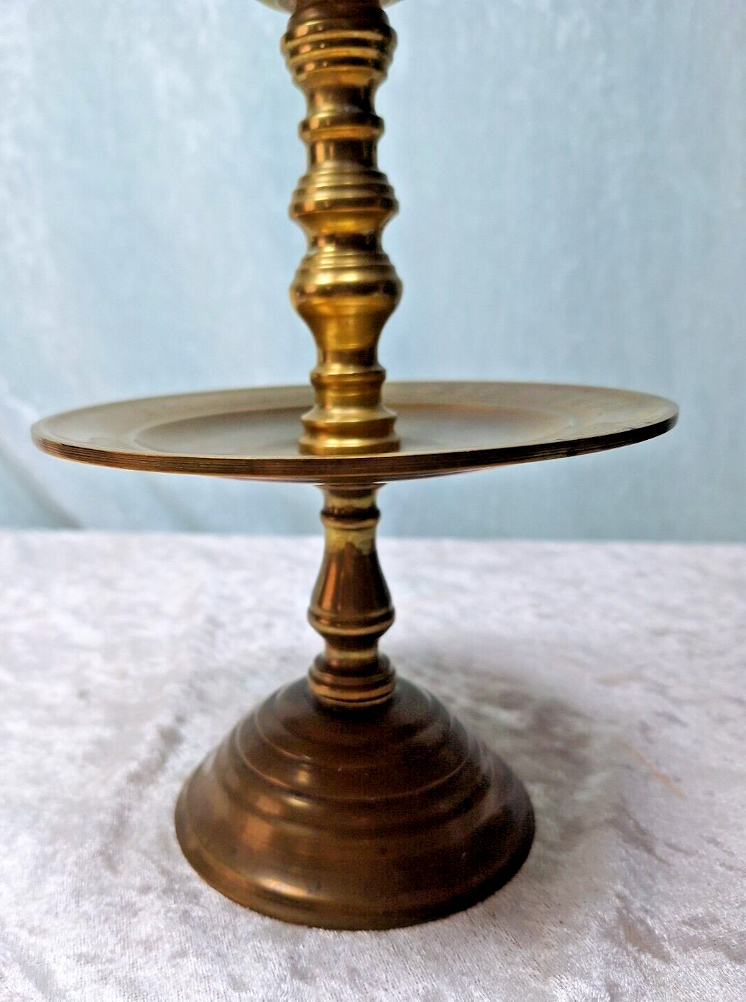Pair Solid Brass Middle Eastern Candlesticks 11″ High x 6″ Wide 2.5 Pounds Each