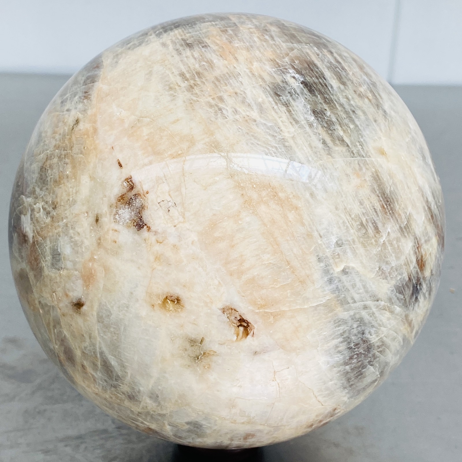 Natural Gray moonstone sphere quartz Crystal ball Healing 3800G (8.37LB)
