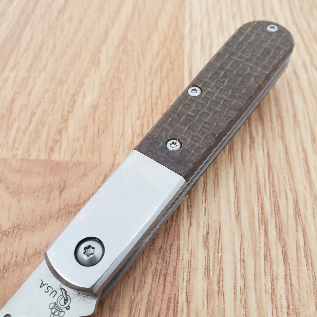 Queen Large Barlow Folding Knife Bohler M390 Steel Blade Brown Micarta Handle