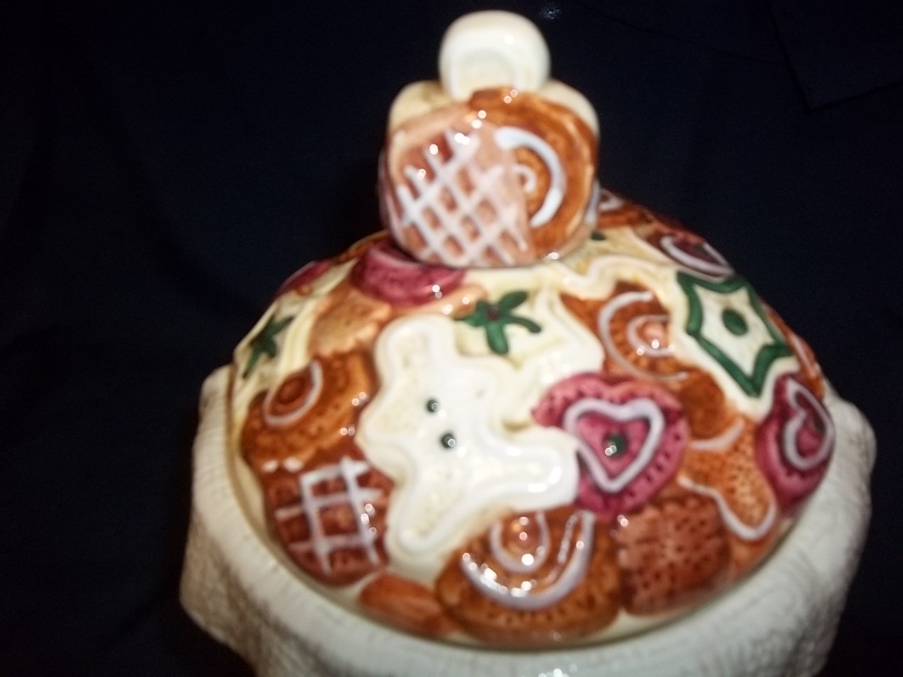 FROSTED & SUGAR gingerman COOKIES COOKIE JAR BISQUE CERAMIC JAY IMPORT CO. 12″