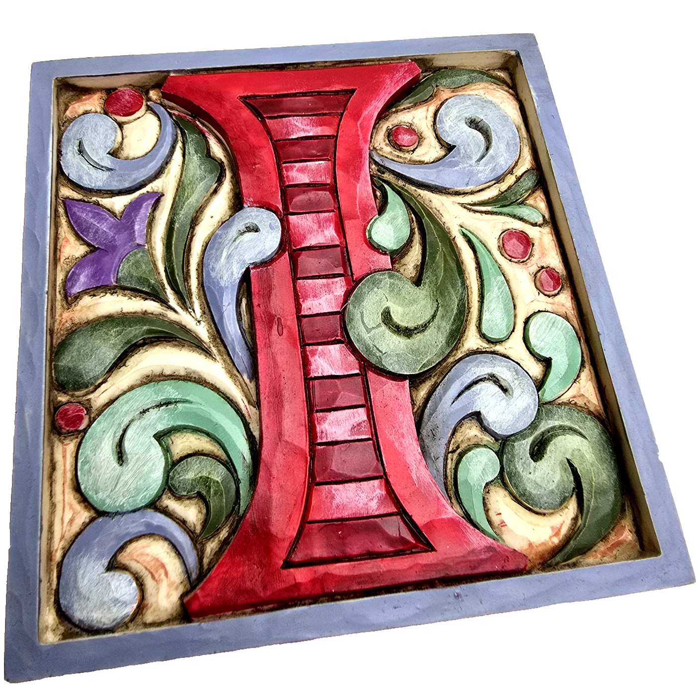 2008 Jim Shore Enesco Monogram Block Letter I Desktop Wall Hanging Abbreviation